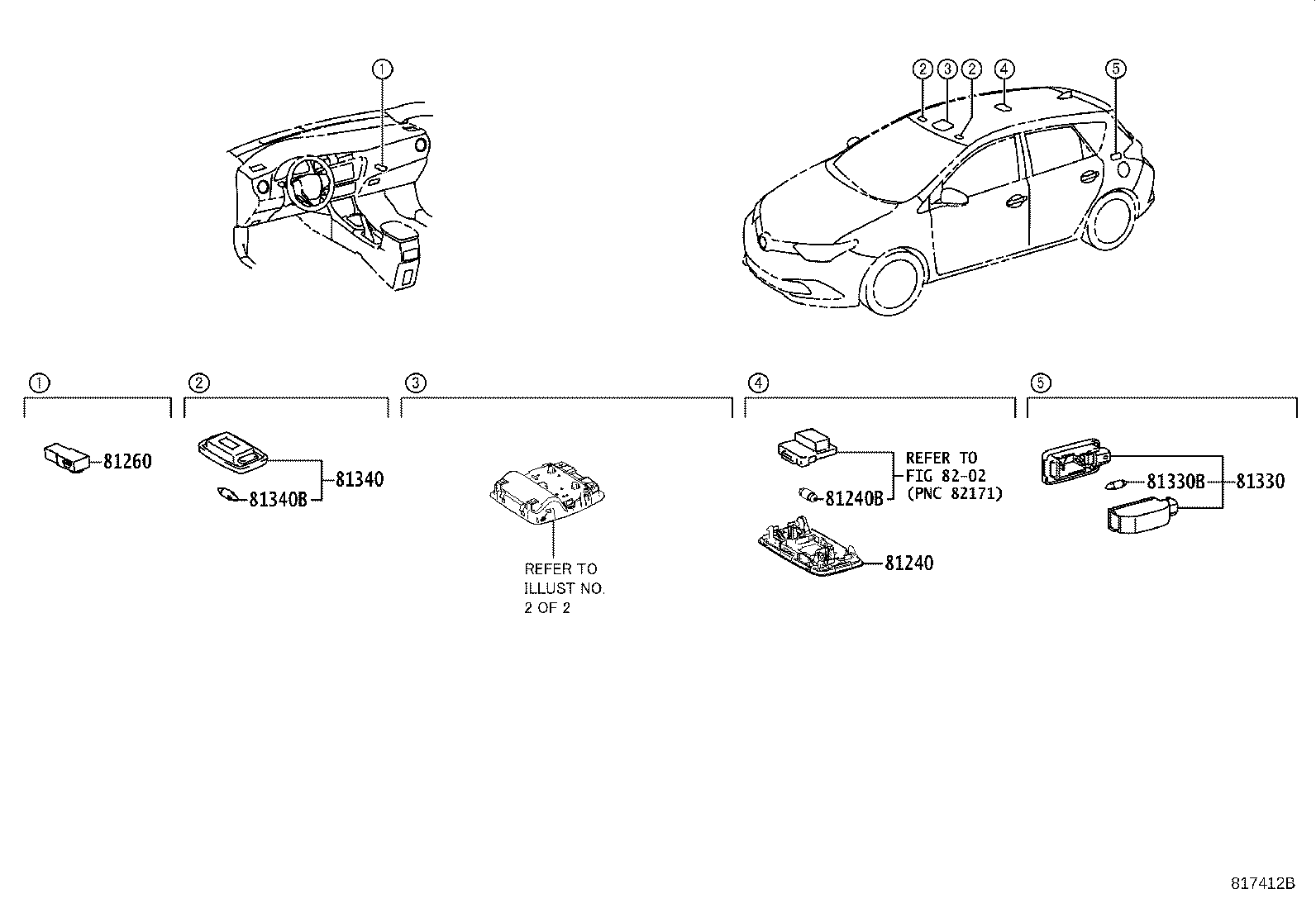 Toyota 81080-52050 LAMP ASSY, GLOVE BOX