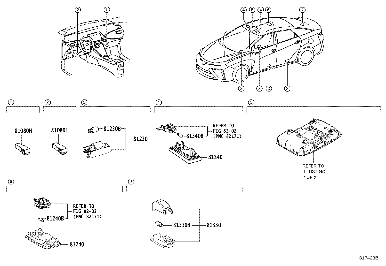 Toyota 81240-60060-A8 LAMP ASSY, ROOM, NO.1