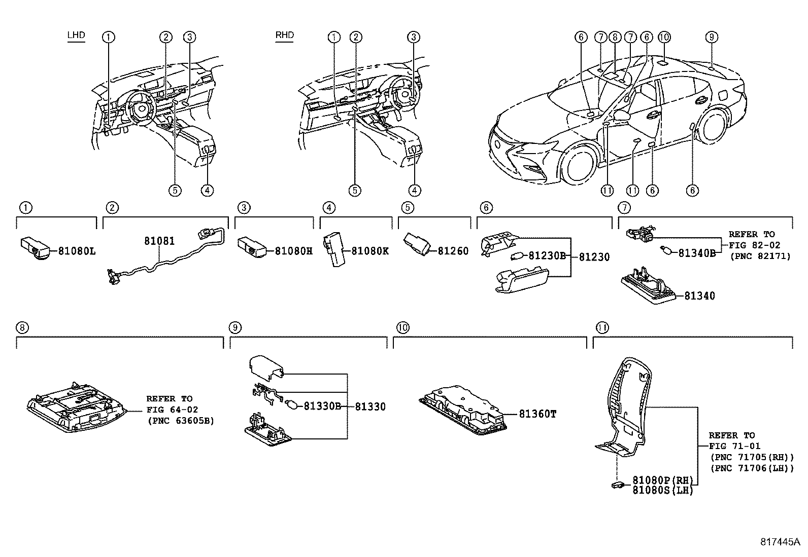 81081-33020 LAMP SUB-ASSY, INTERIOR ILLUMINATION product image