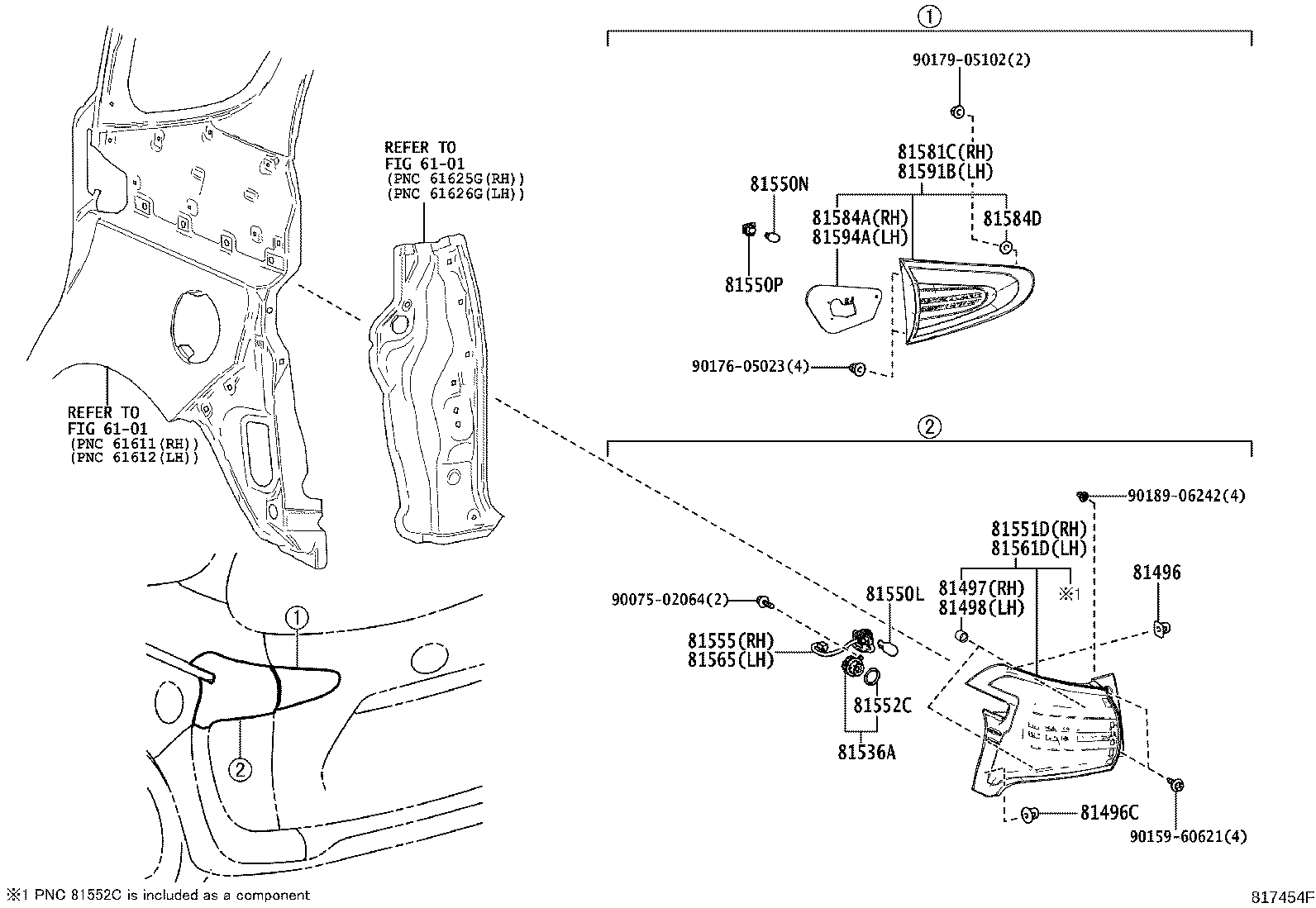 81551-52C80 LENS & BODY, REAR COMBINATION LAMP, RH product image