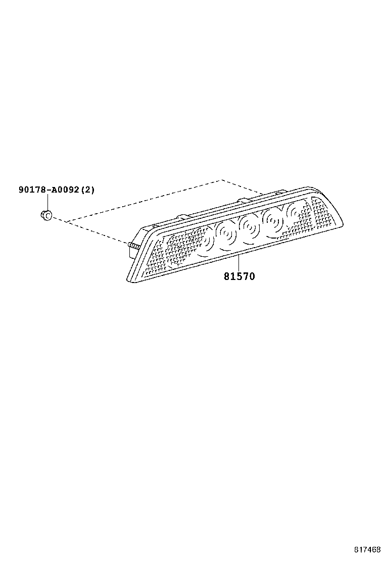 81570-04040 LAMP ASSY, CENTER STOP product image