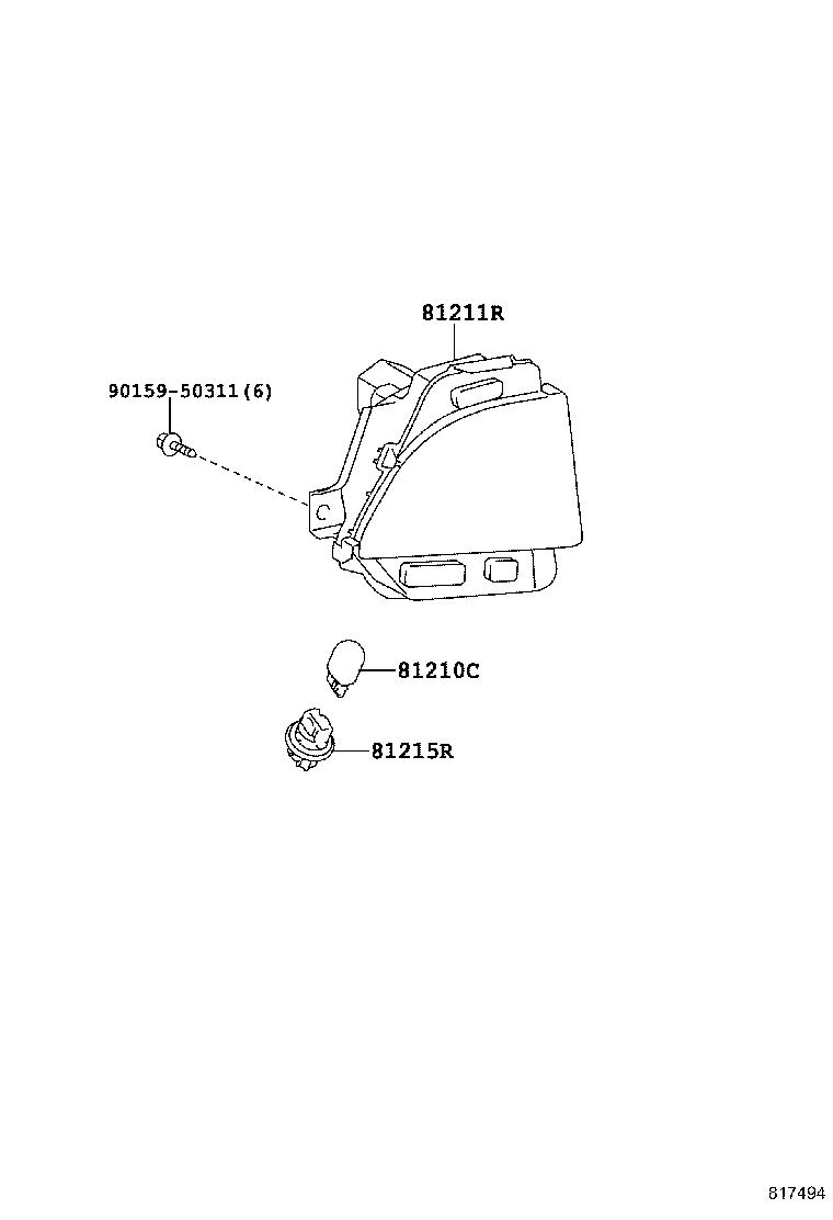 81456-60050 LENS, REAR FOG LAMP product image