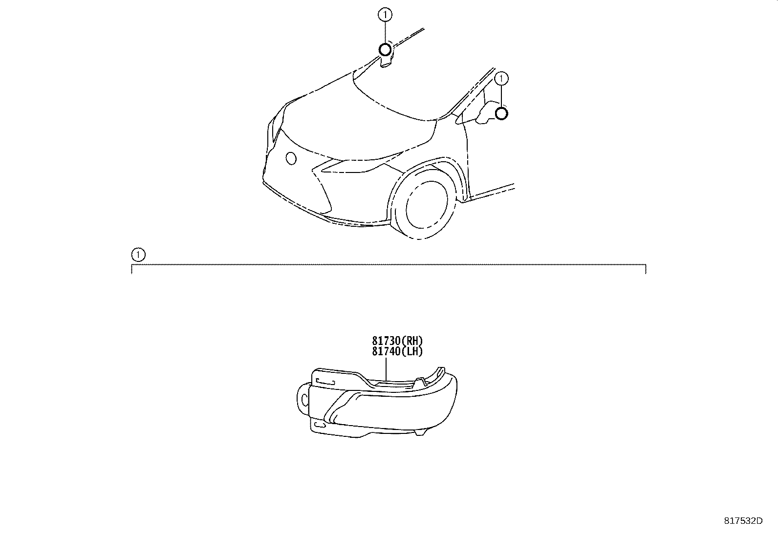 Toyota 81740-78010 LAMP ASSY, SIDE TURN SIGNAL, LH
