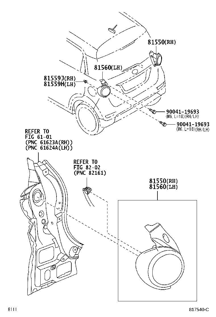 81550-B2680 LAMP ASSY, REAR COMBINATION, RH product image