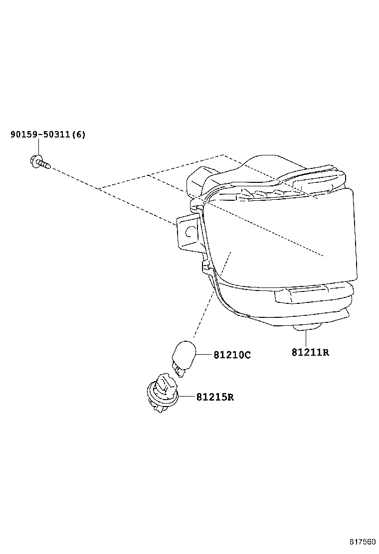81456-60030 LENS, REAR FOG LAMP product image