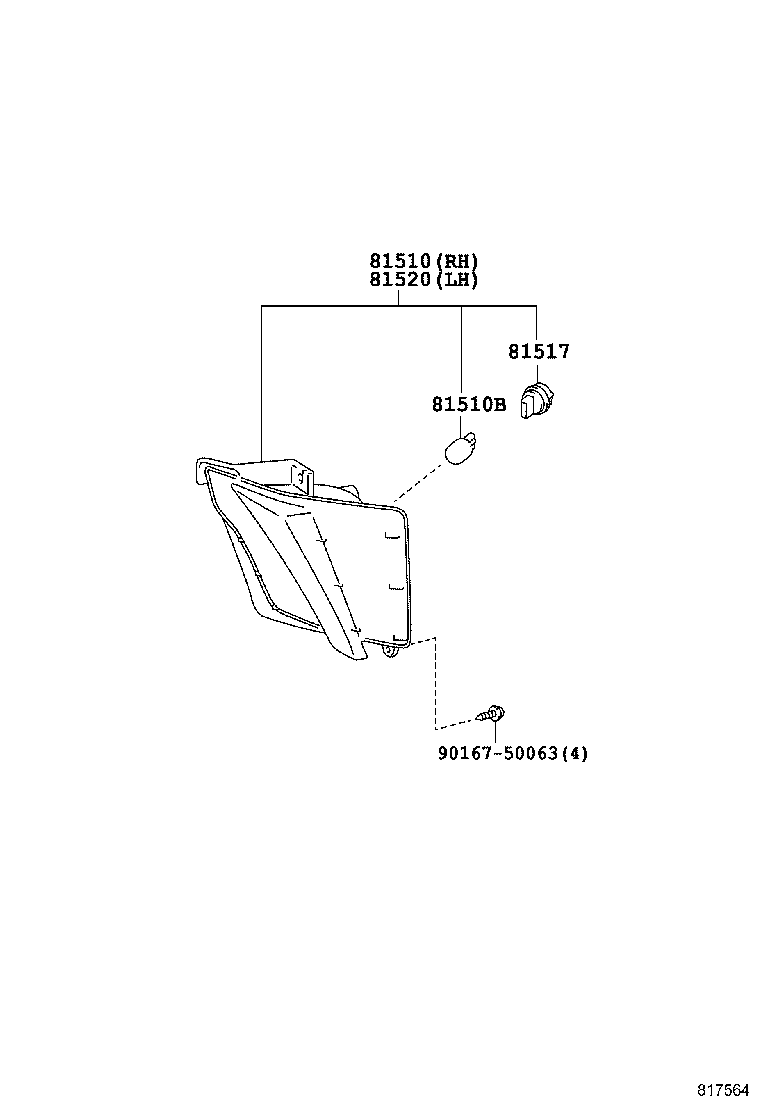 81128-08060 SOCKET, FRONT TURN SIGNAL LAMP product image