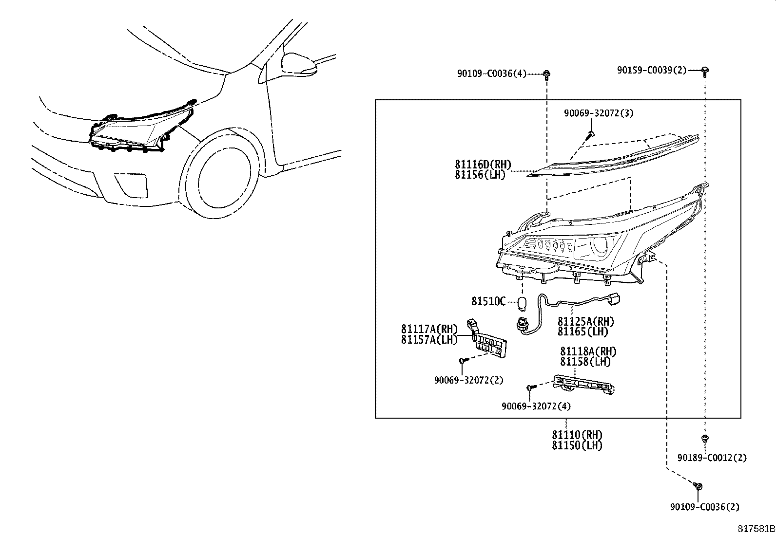 90981-CD009 BULB(FOR HEADLAMP, NO.1) product image