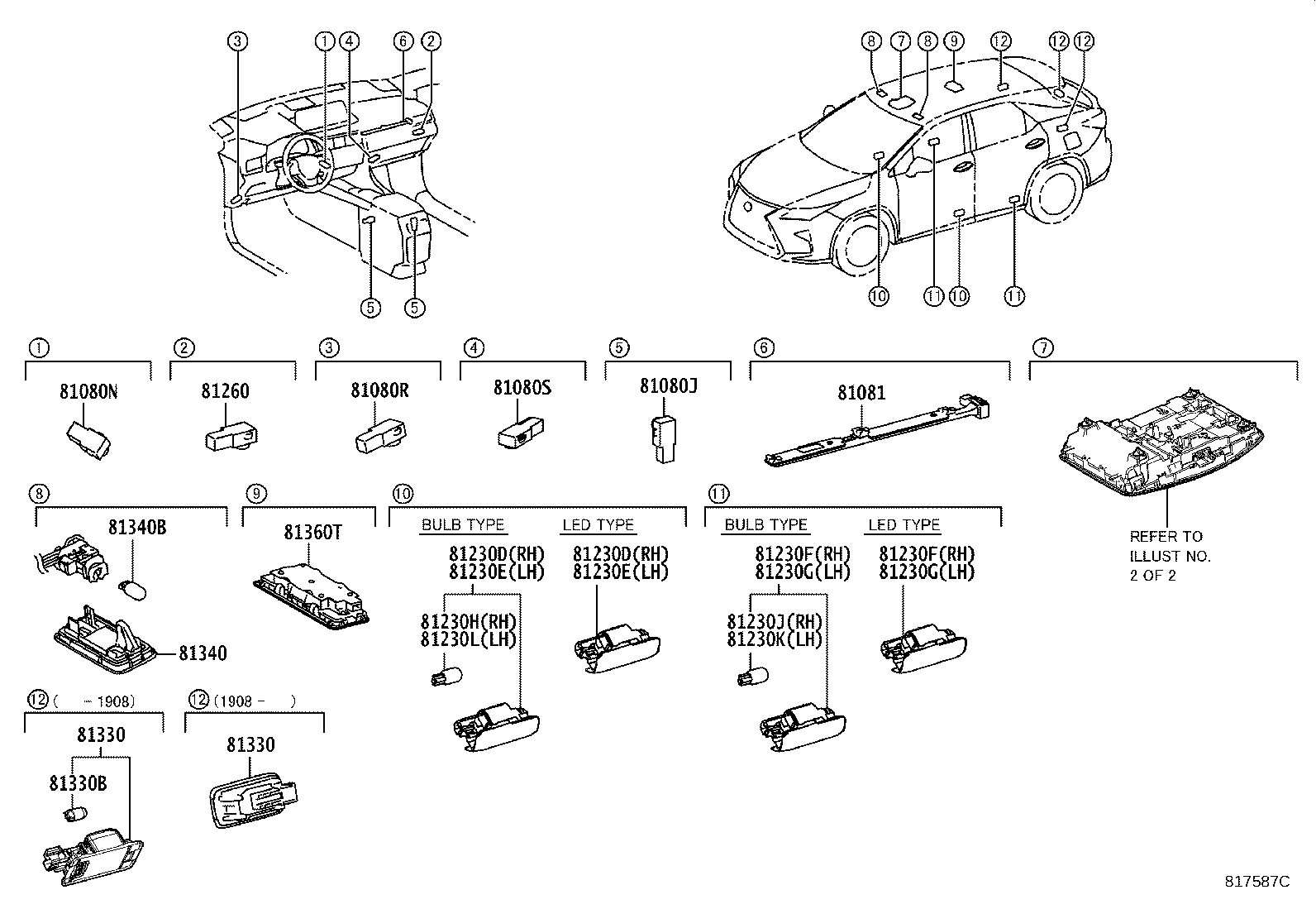 Toyota 81208-48210-A0 LAMP ASSY, MAP