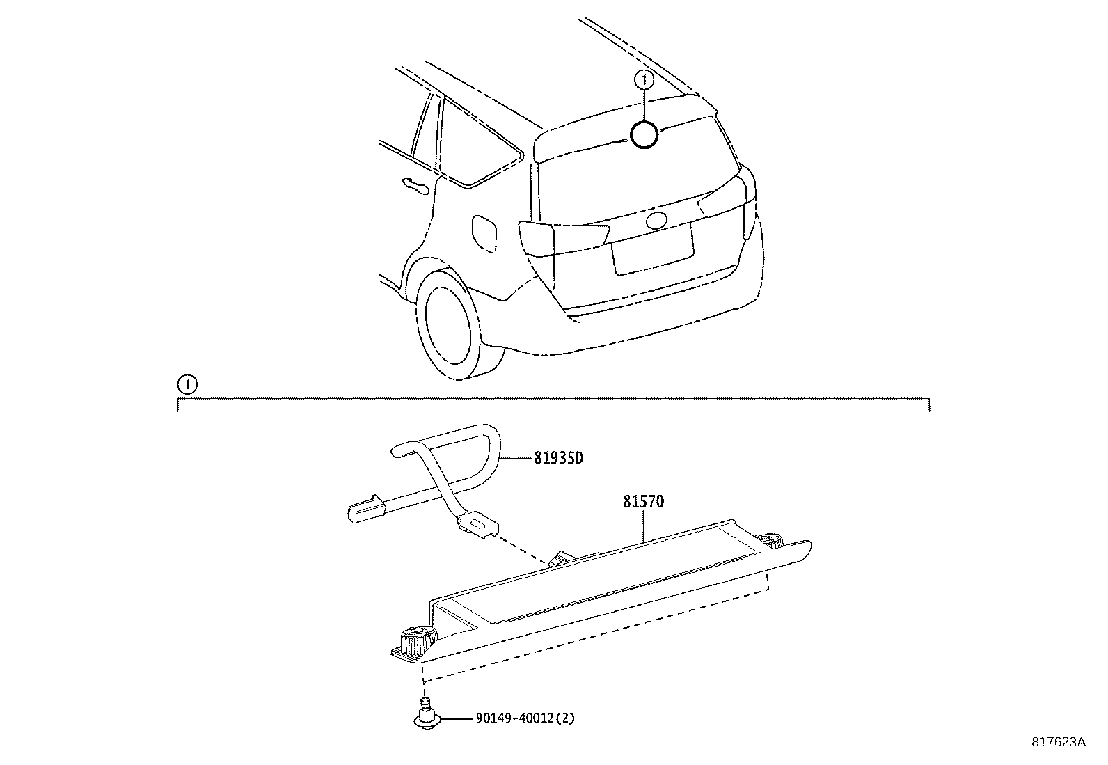 81570-0K130 LAMP ASSY, CENTER STOP product image
