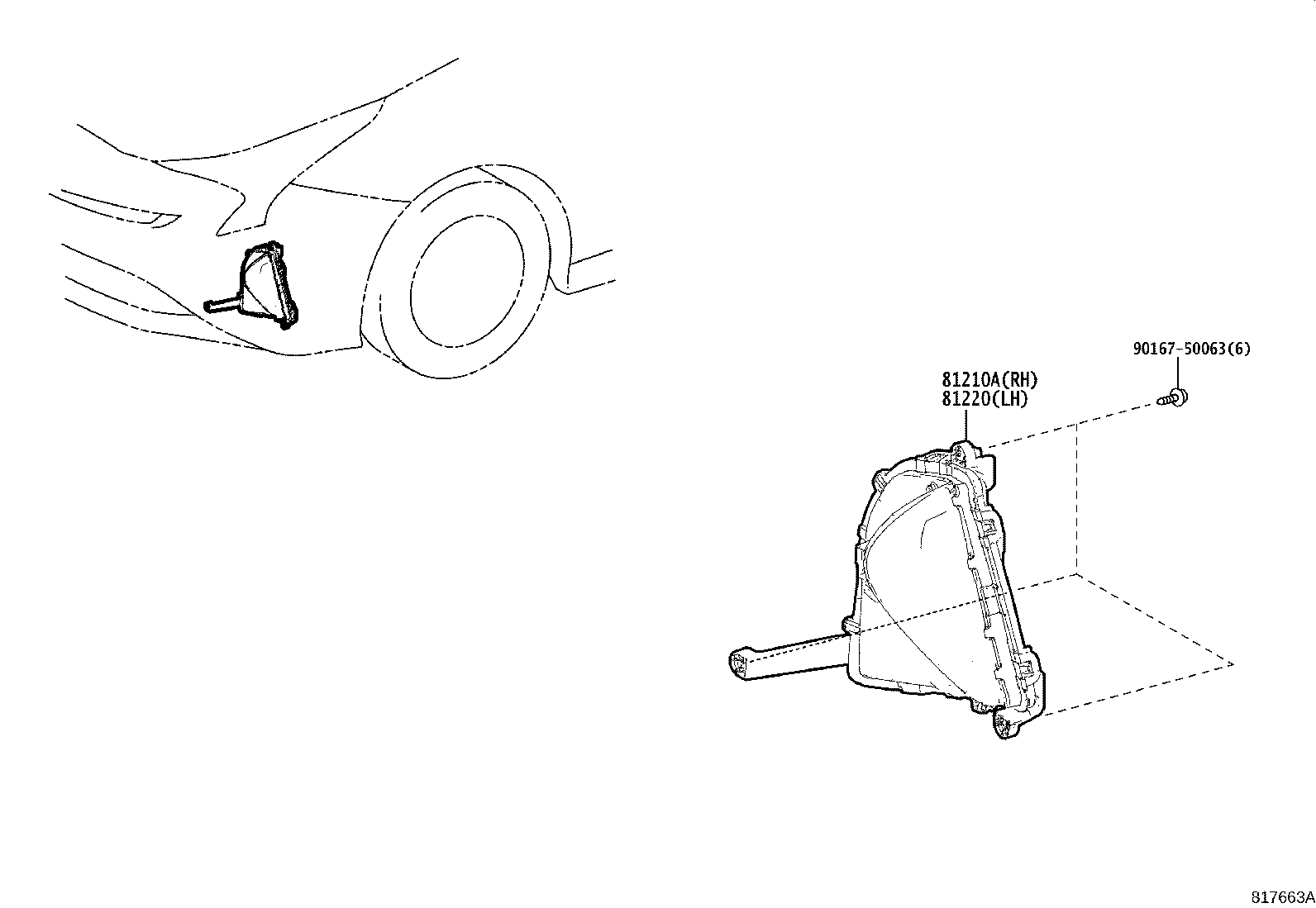 Toyota 81210-47020 LAMP ASSY, FOG, RH