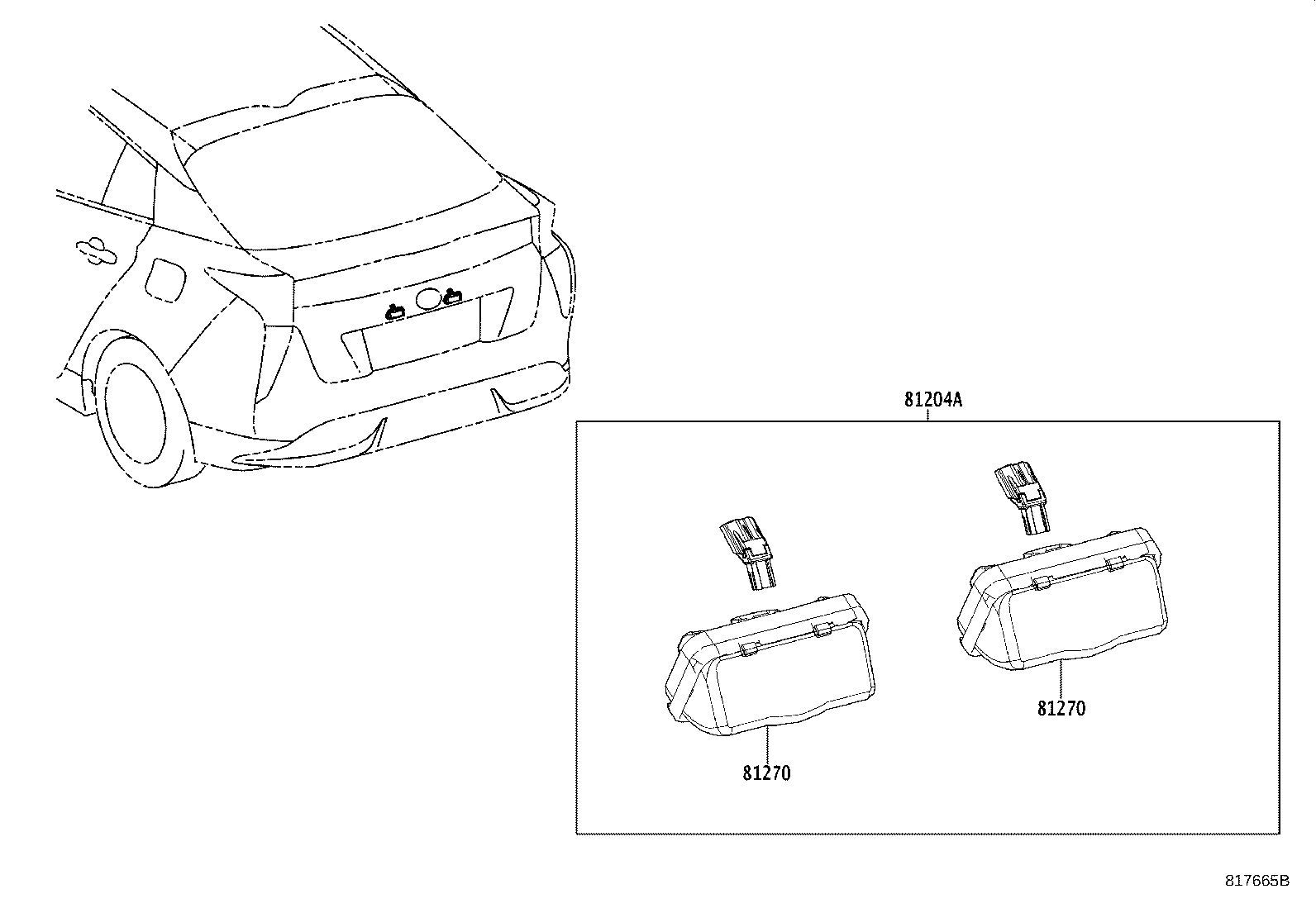 Toyota 81204-47010 LAMP SUB-ASSY, LICENSE PLATE