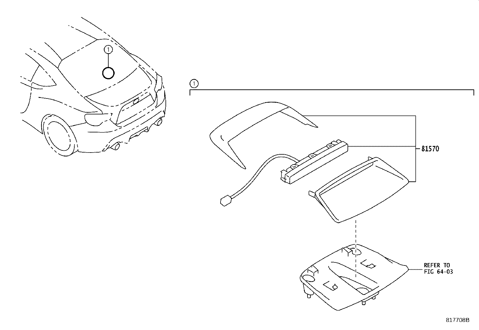 81570-18020 LAMP ASSY, CENTER STOP product image