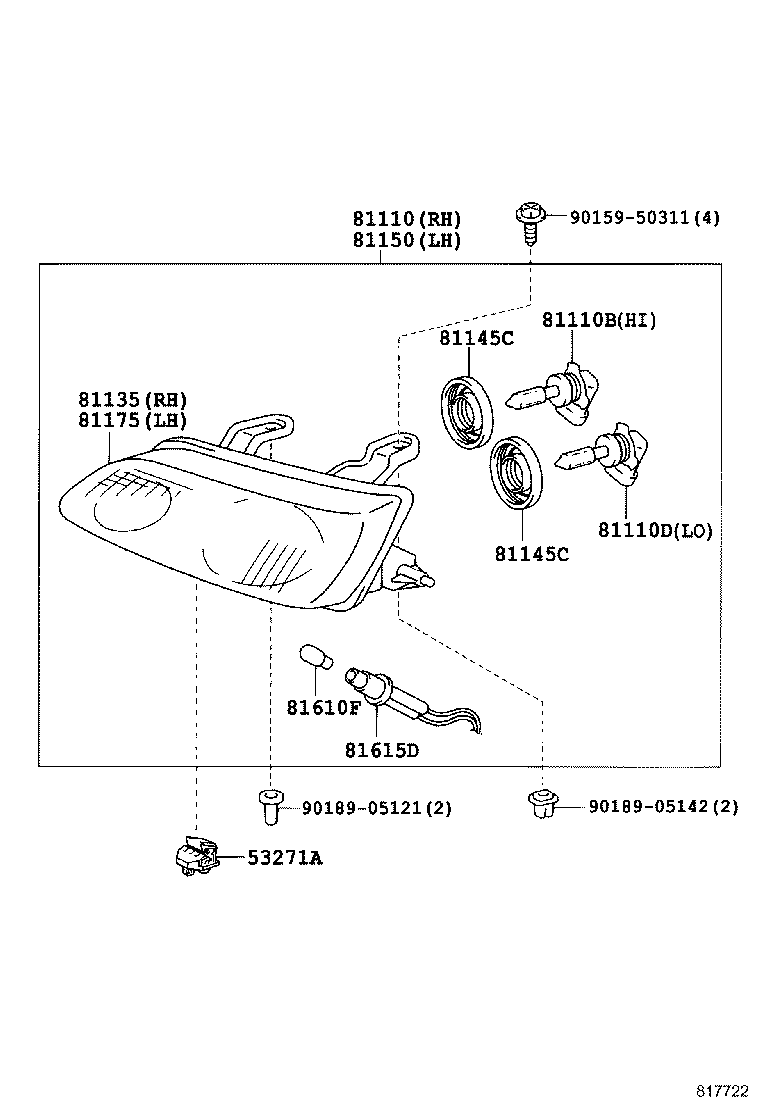 81150-44090 HEADLAMP ASSY, LH product image