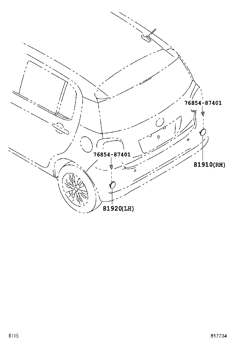 81910-B2120 REFLECTOR ASSY, REFLEX, RH product image