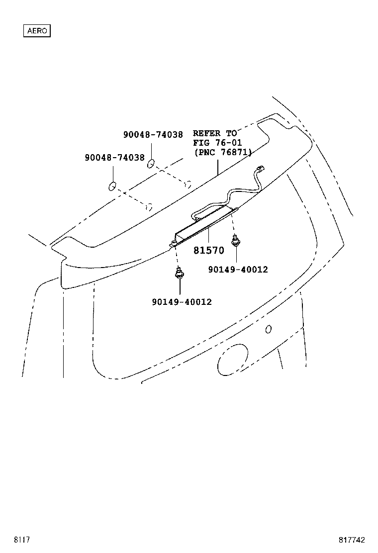 81570-B1050 LAMP ASSY, CENTER STOP product image