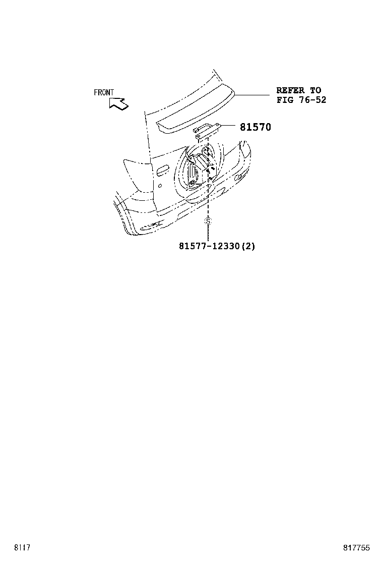 81570-B0030 LAMP ASSY, CENTER STOP product image