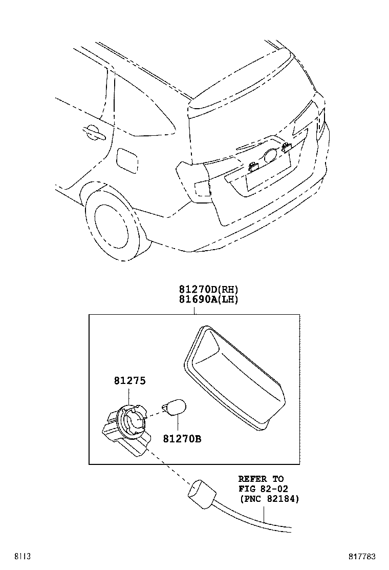 81270-BZ010 LAMP ASSY, LICENSE PLATE, RH product image