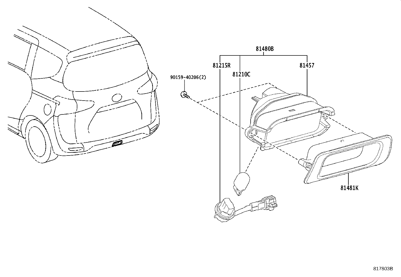 81457-52070 LENS, REAR FOG LAMP product image