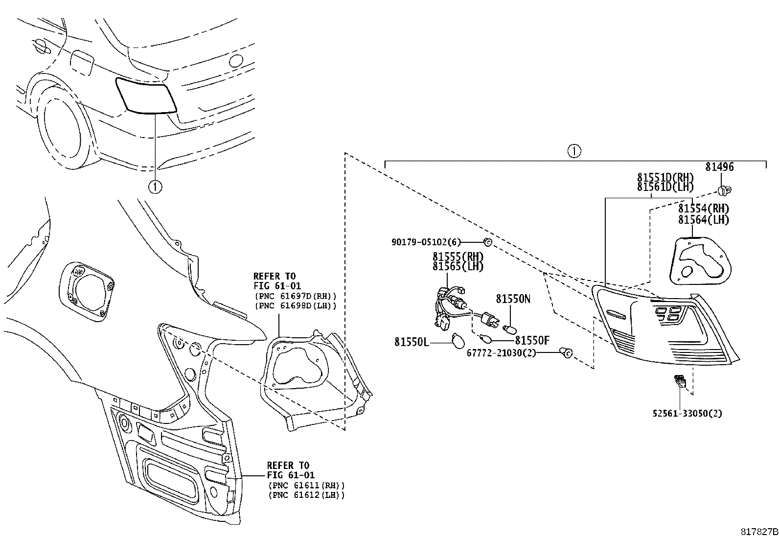 81580-20330 LAMP ASSY, REAR, RH product image