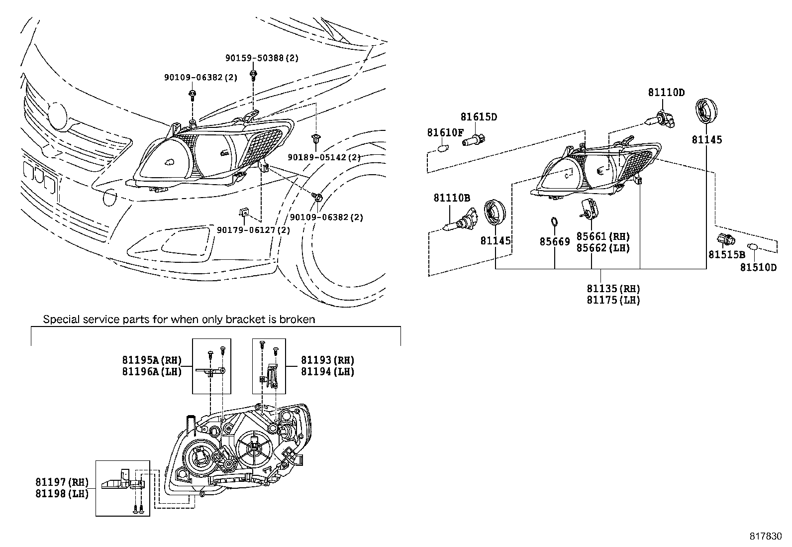 81130-02J40 UNIT ASSY, HEADLAMP, RH product image