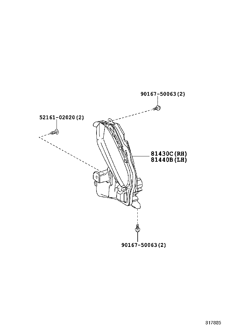 81440-02030 LAMP ASSY, DAYTIME RUNNING, LH product image