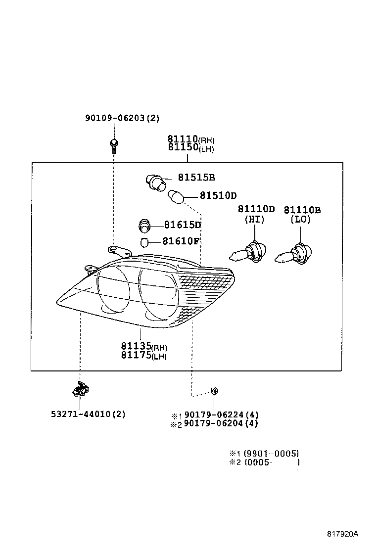 85661-33010 MOTOR, HEADLAMP LEVELING, RH product image