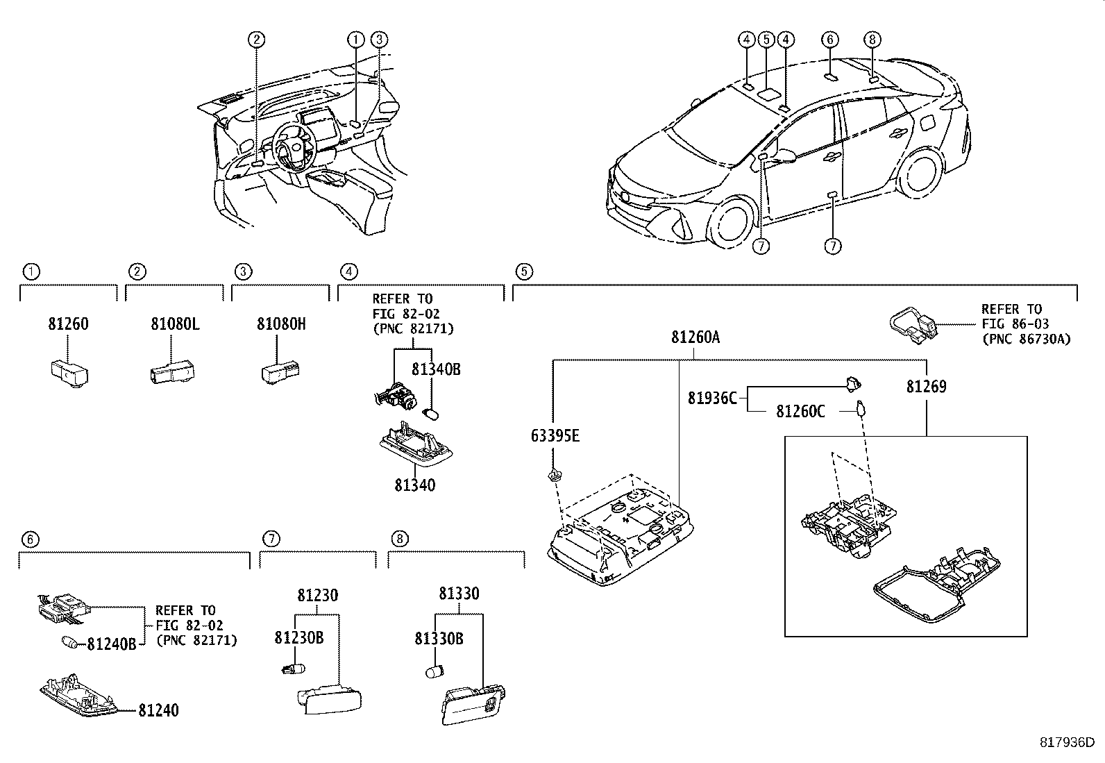 Toyota 81206-47020 SWITCH, MAP LAMP