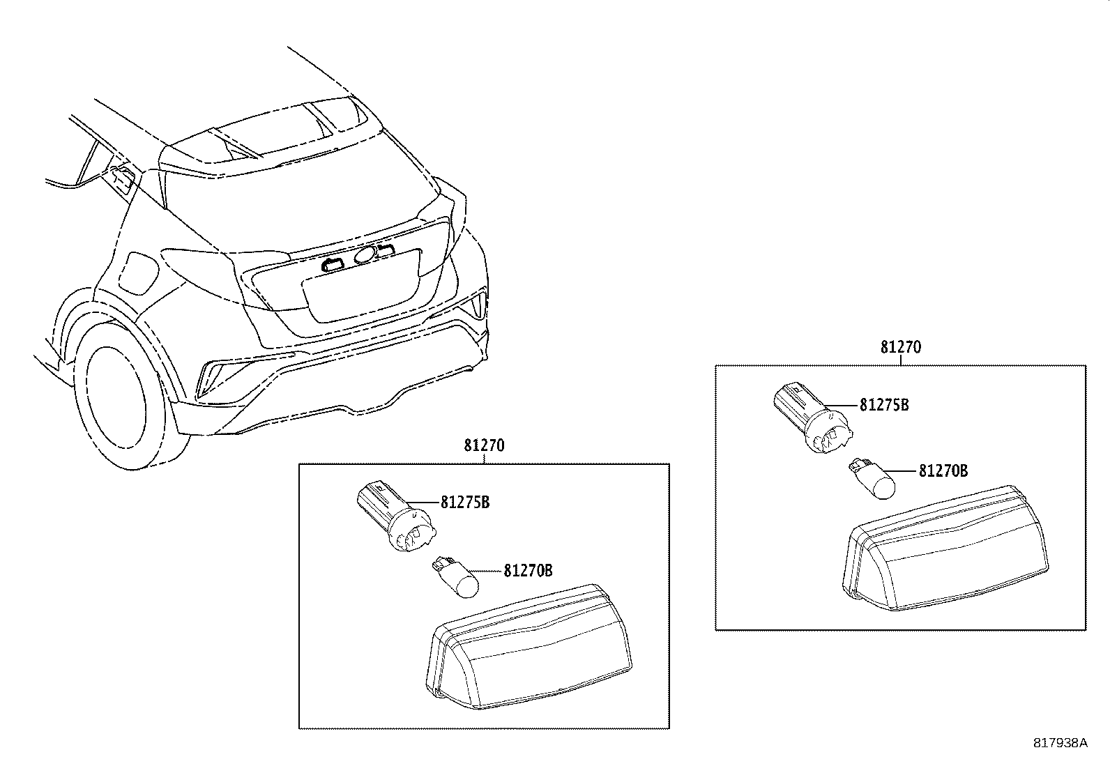 Toyota 81278-F4010 SOCKET PLUG, LICENSE PLATE LAMP