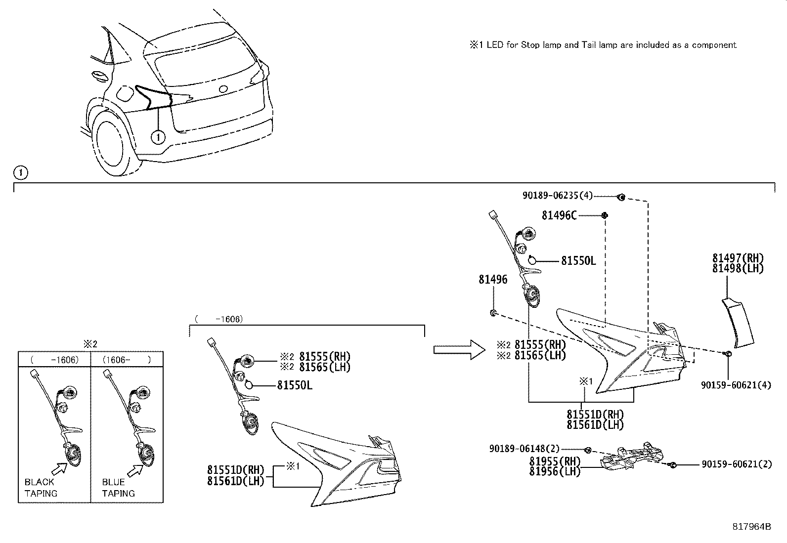 Toyota 81550-78040 LAMP ASSY, REAR COMBINATION, RH