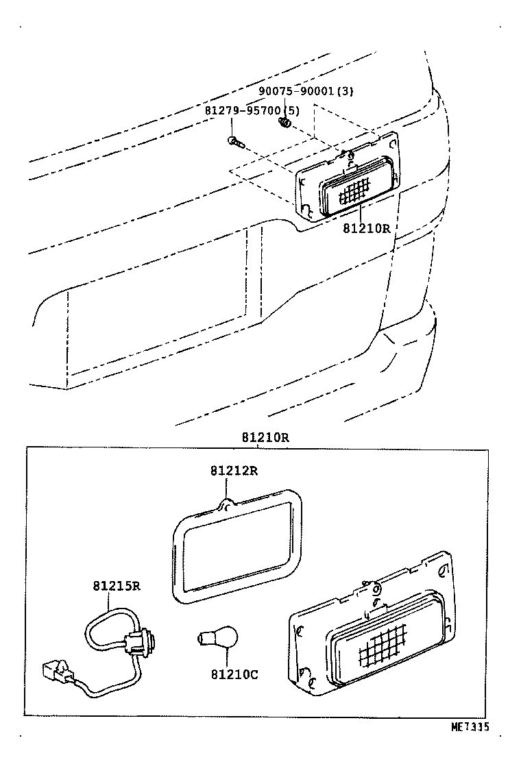 81215-28060 SOCKET & WIRE, REAR FOG LAMP product image