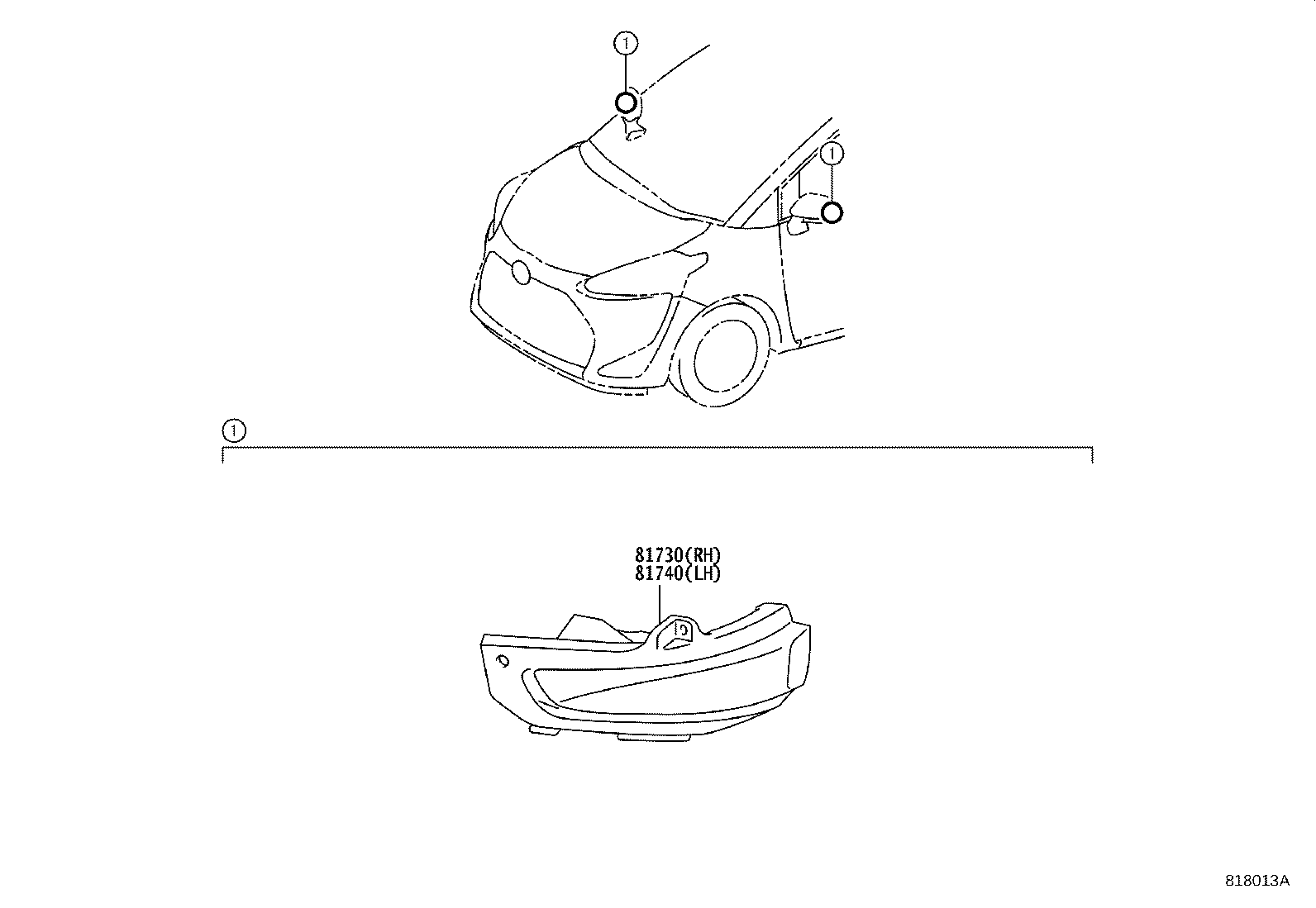 81740-02060 LAMP ASSY, SIDE TURN SIGNAL, LH product image