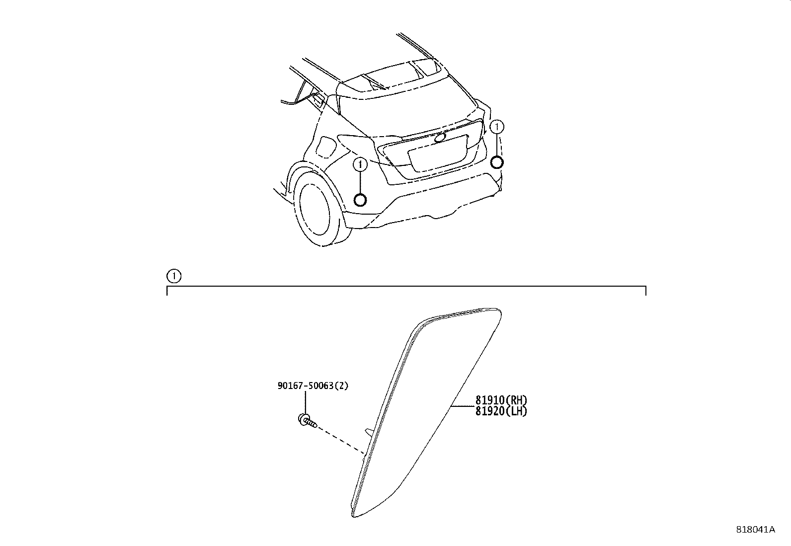 81910-10030 REFLECTOR ASSY, REFLEX, RH product image
