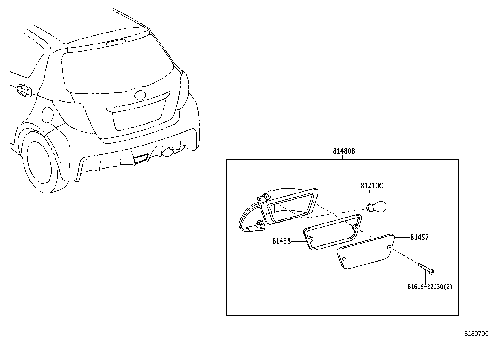81480-13010 LAMP ASSY, REAR FOG product image