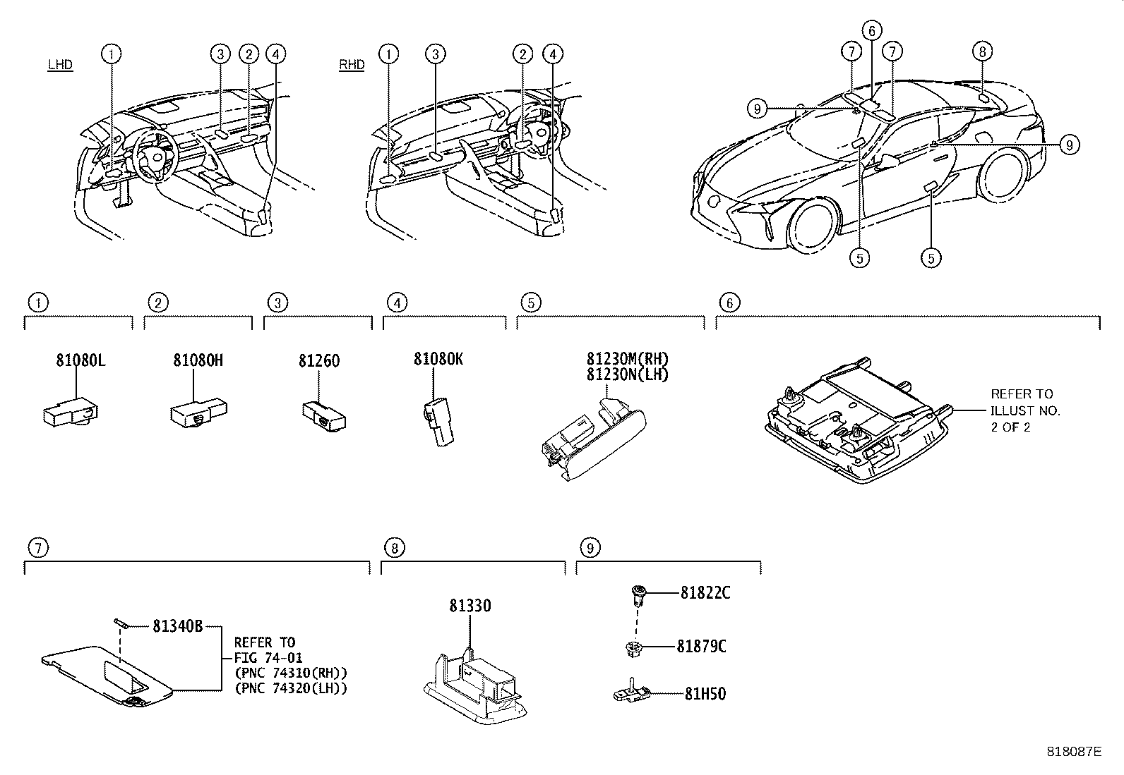 81208-11010 LAMP SUB-ASSY, MAP product image