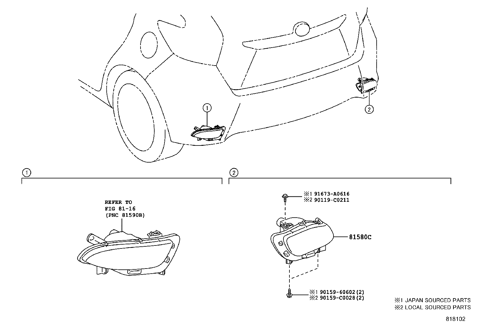 81580-0D080 REFLECTOR ASSY, REFLEX product image