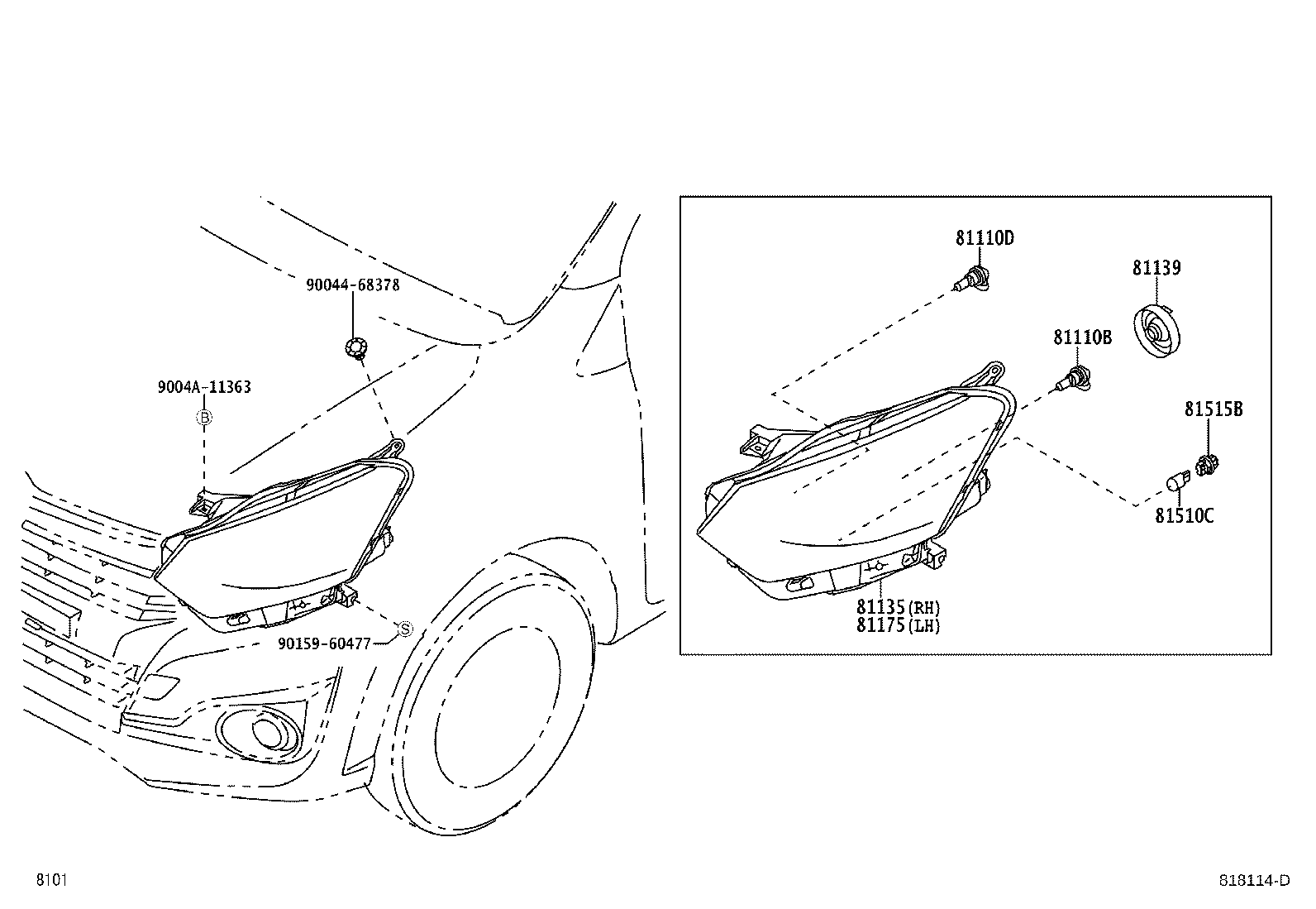 90049-51186 BULB (FOR FRONT TURN SIGNAL LAMP) product image