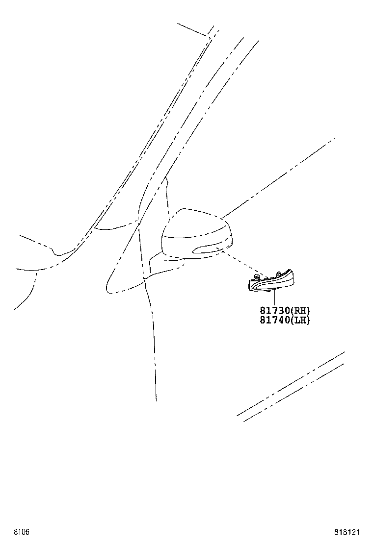 81740-BZ120 LAMP ASSY, SIDE TURN SIGNAL, LH product image