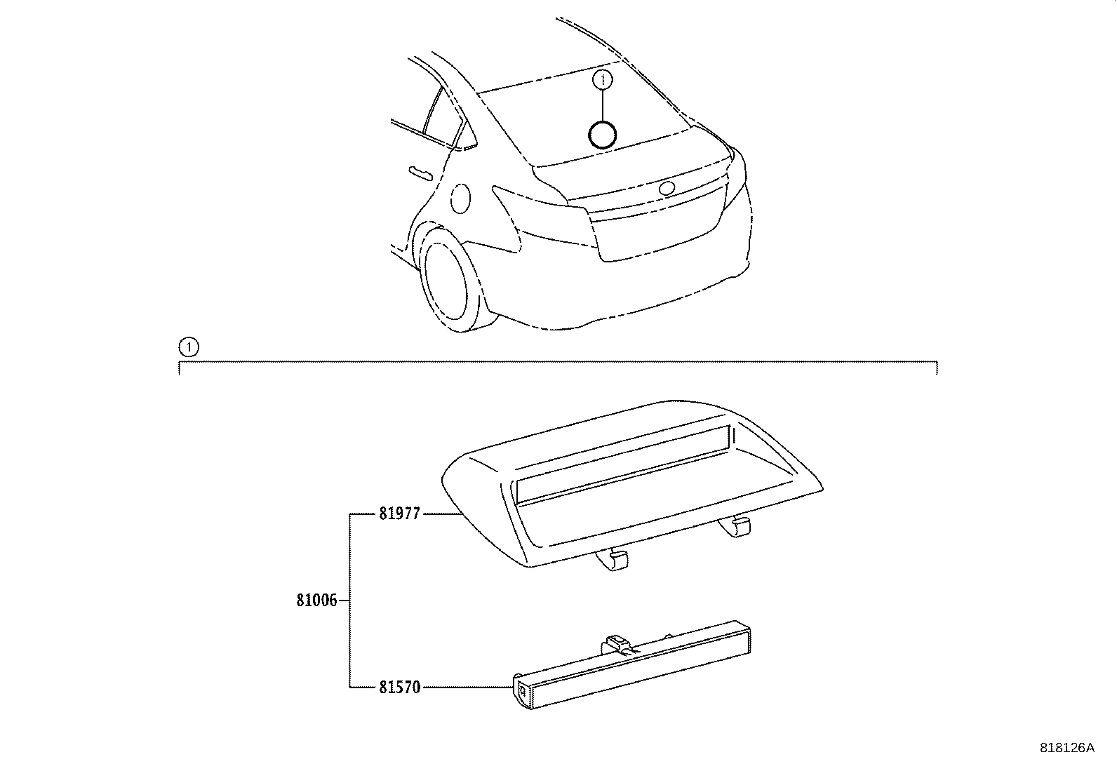 81977-0D140 COVER, CENTER STOP LAMP product image