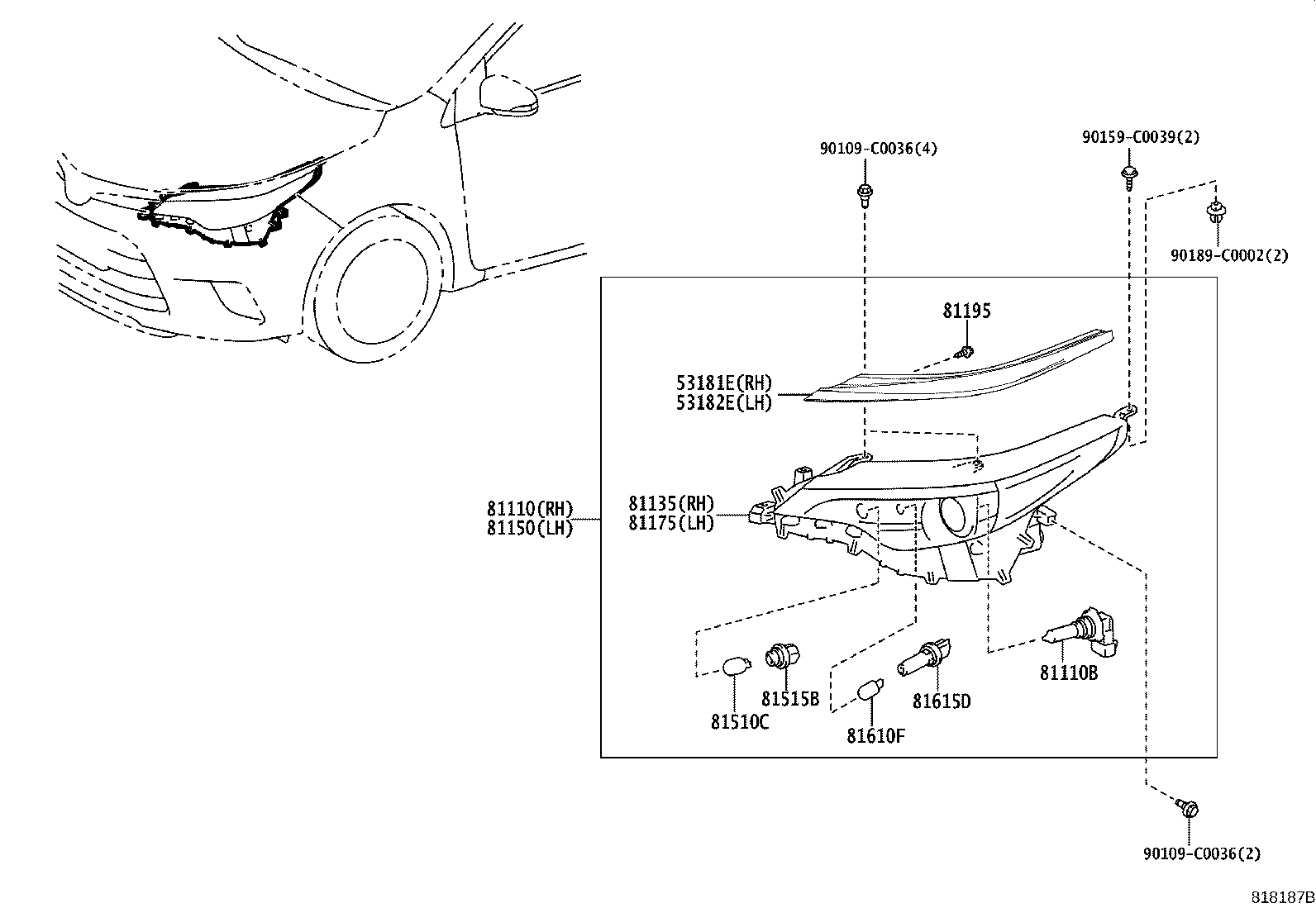 90075-02063 SCREW, HEADLAMP product image