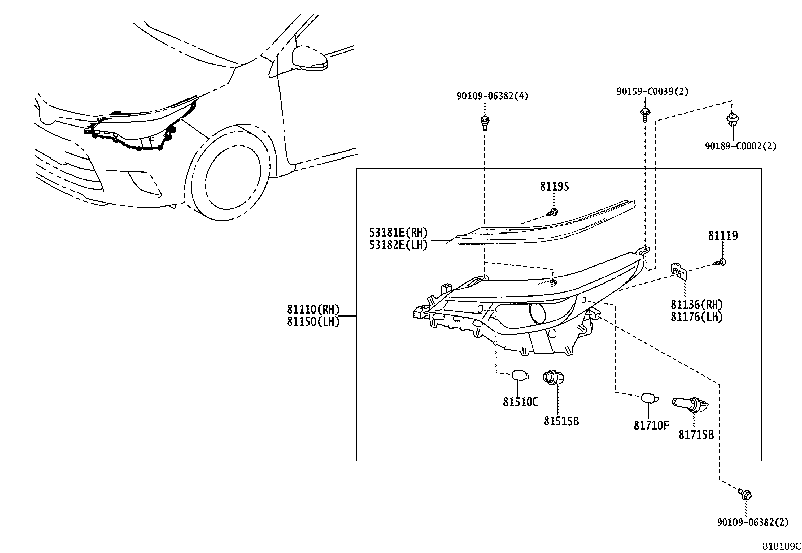 90075-02063 SCREW, HEADLAMP product image