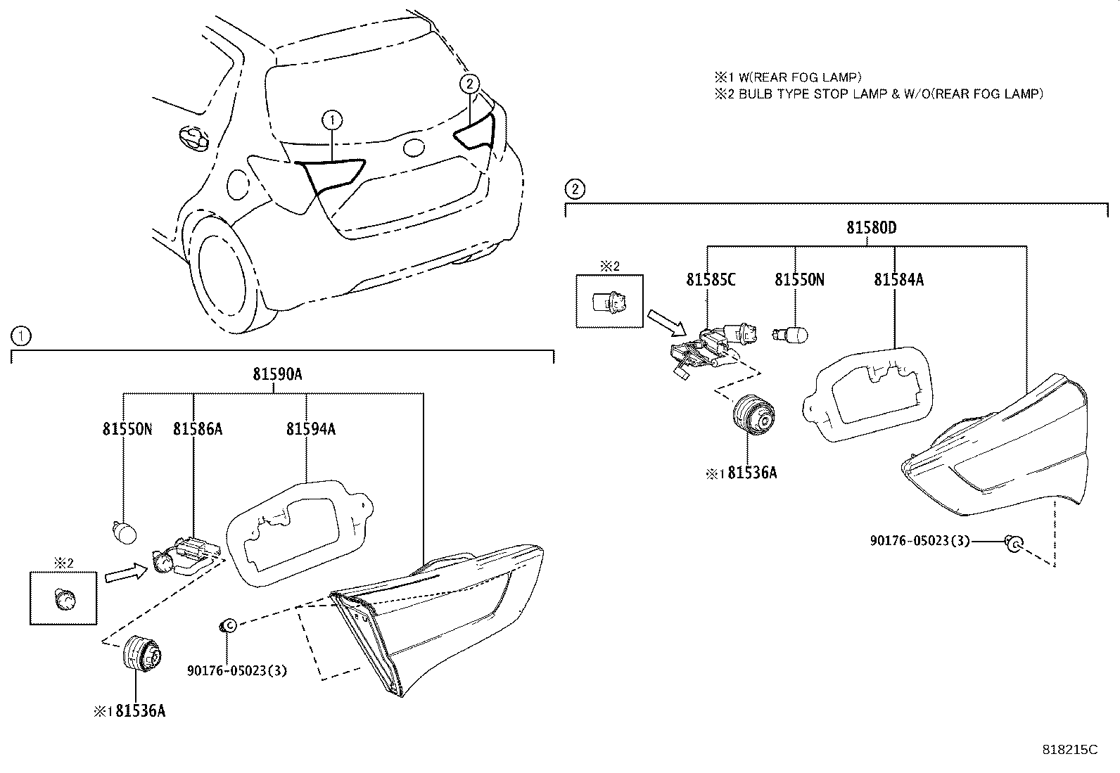 81550-0DB70 LAMP ASSY, REAR COMBINATION, RH product image