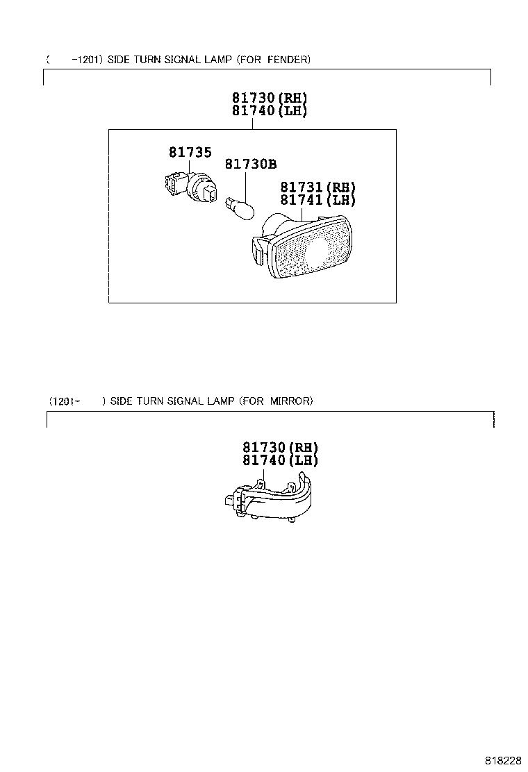 81730-51011 LAMP ASSY, SIDE TURN SIGNAL, RH product image