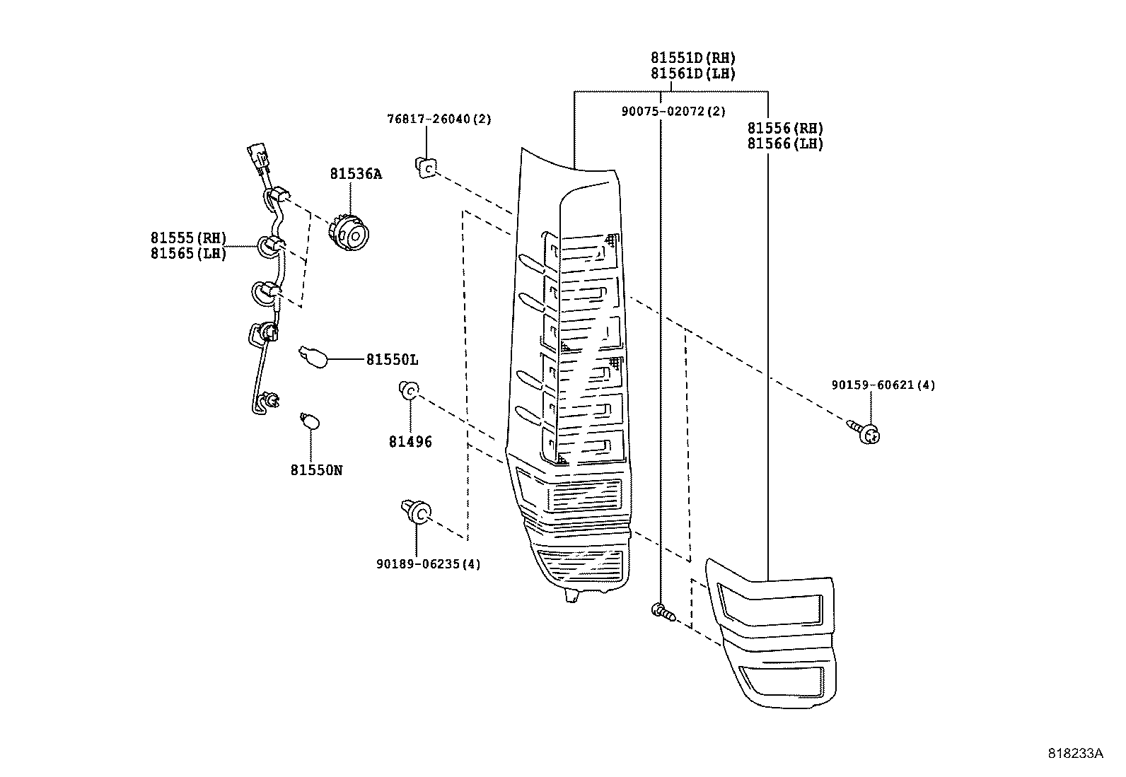 81556-28700 RIM, REAR COMBINATION LAMP, RH product image