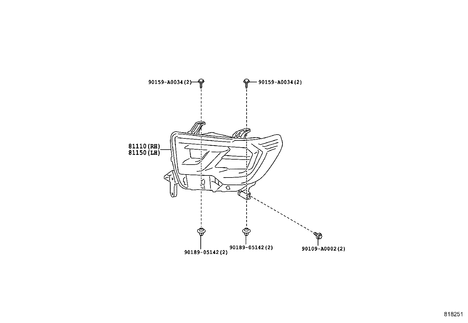 81150-0C150 HEADLAMP ASSY, LH product image