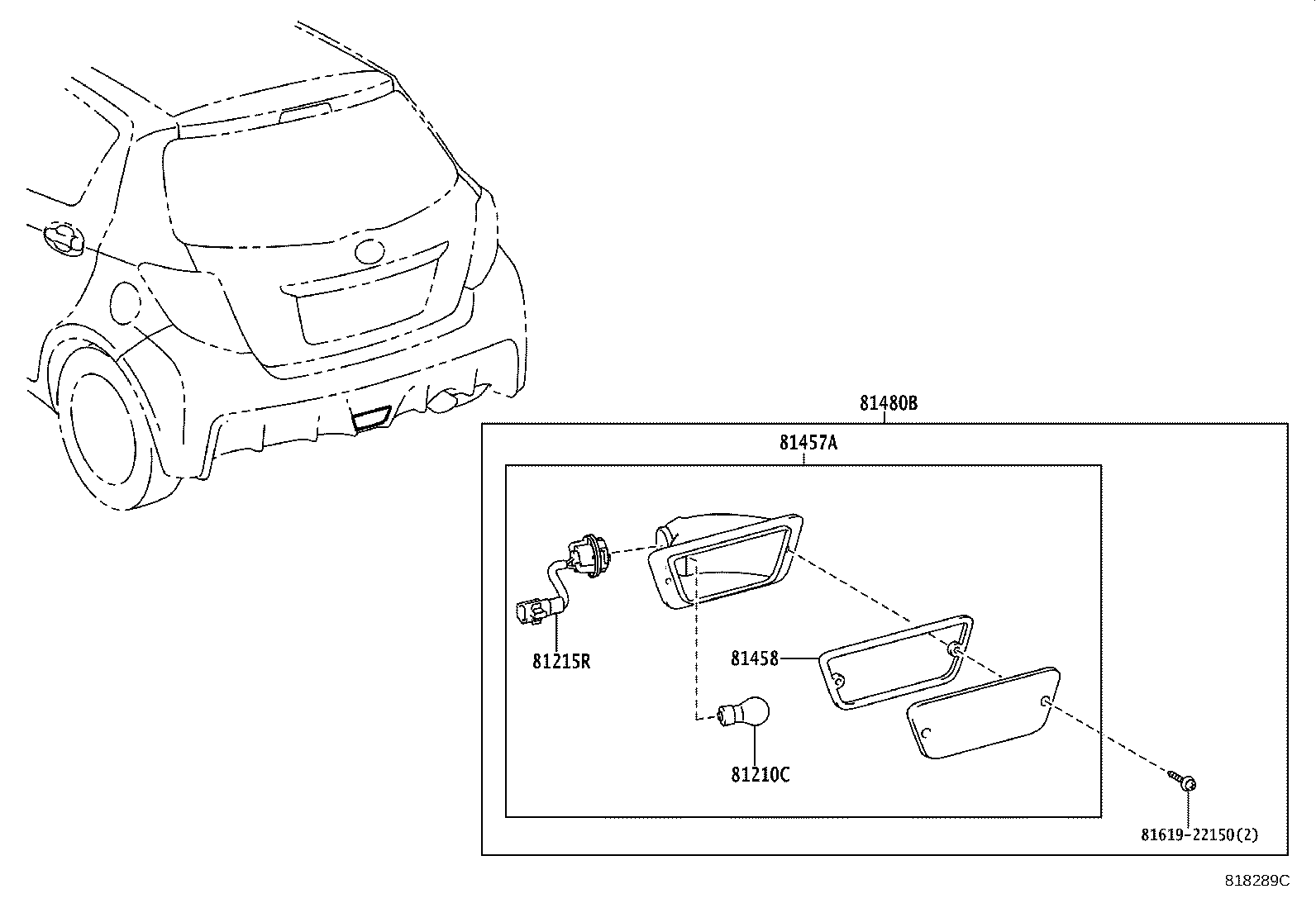 81480-13010 LAMP ASSY, REAR FOG product image
