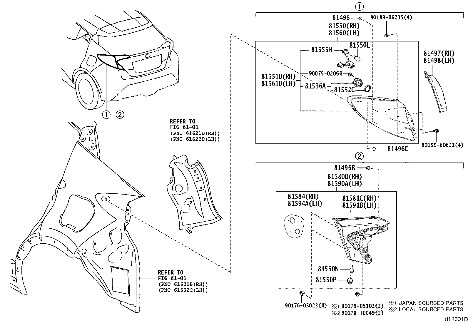 81580-F4030 LAMP ASSY, REAR, RH product image