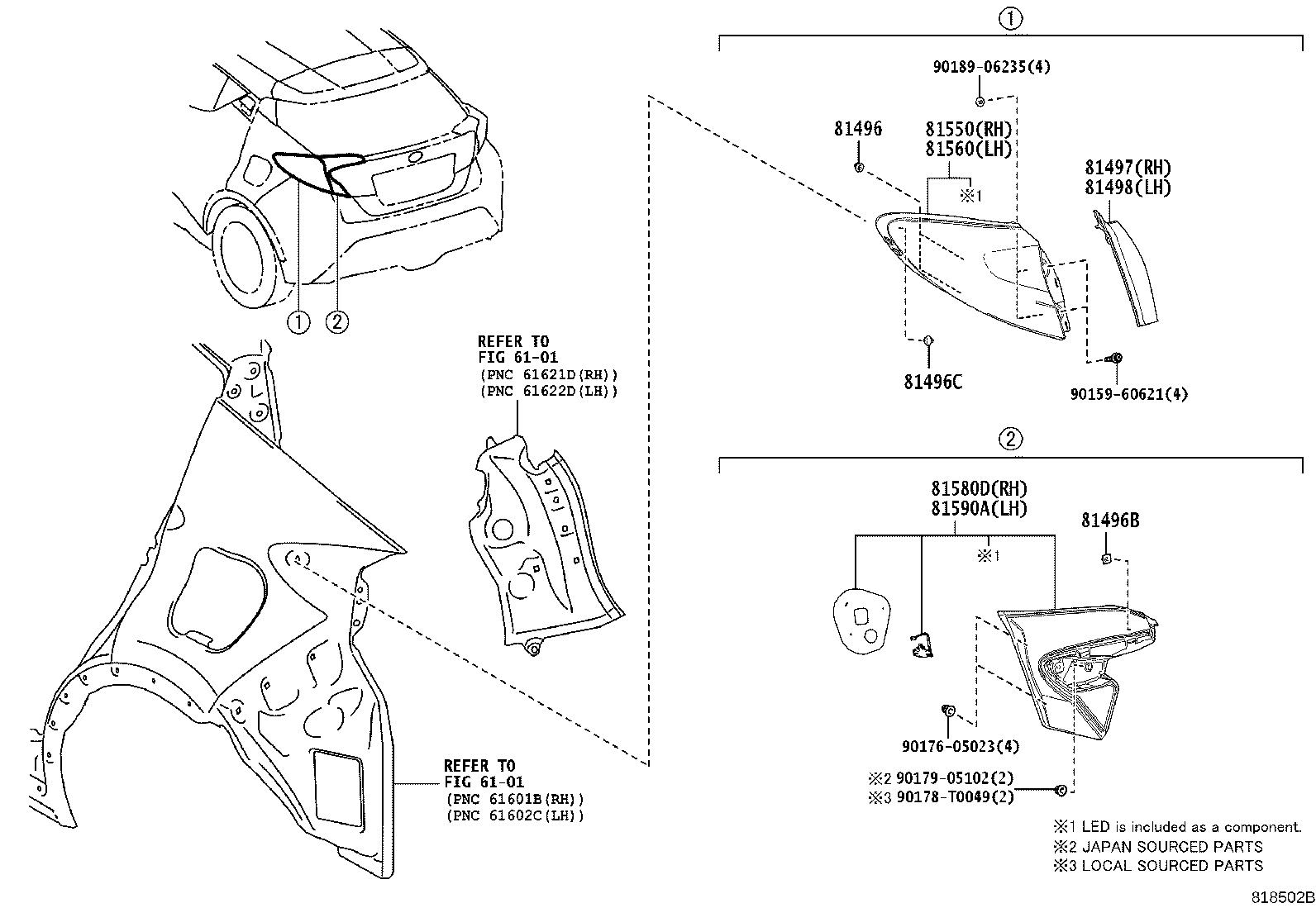 81580-F4030 LAMP ASSY, REAR, RH product image