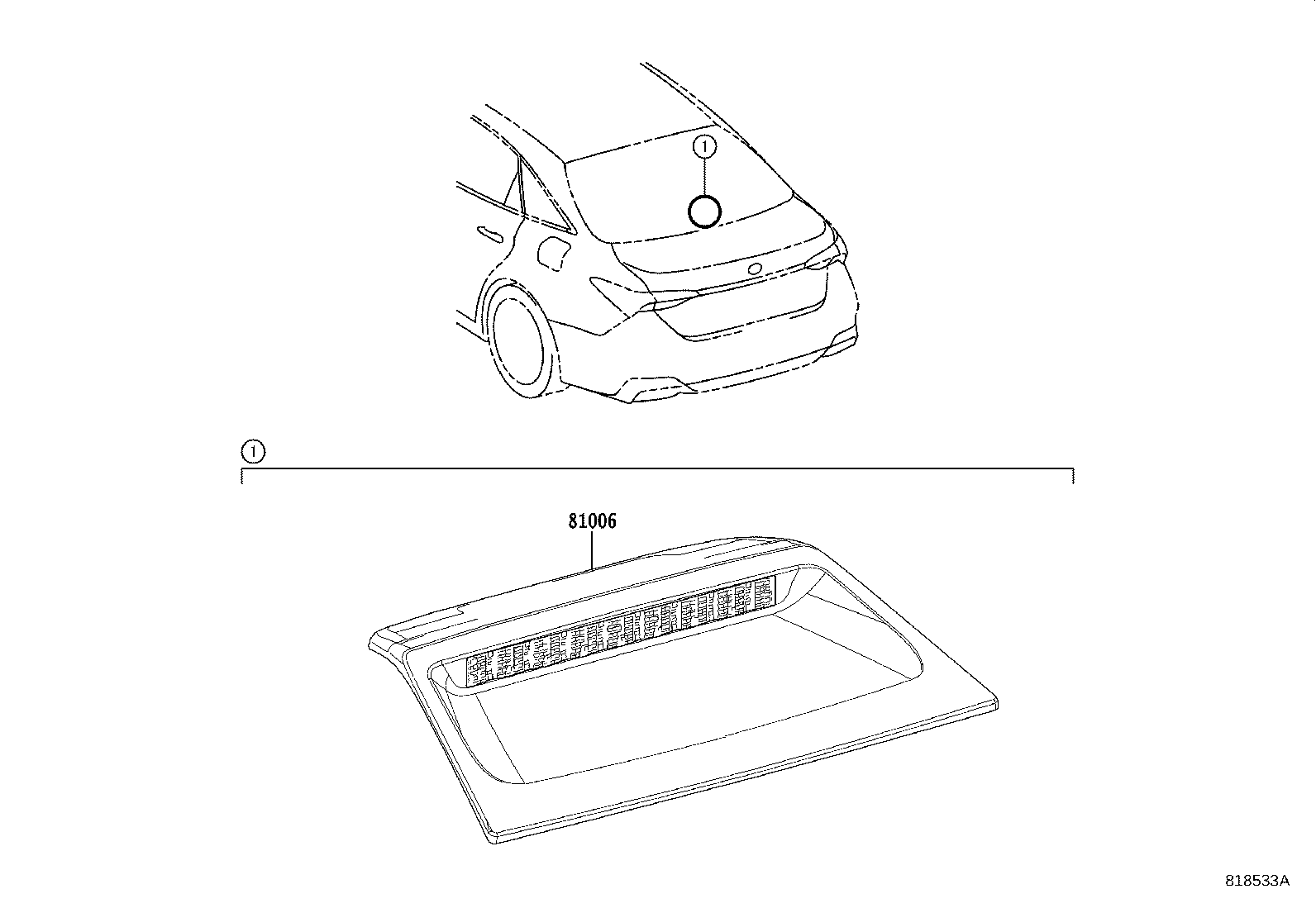 Toyota 81006-07030-C0 LAMP SET, STOP CENTER