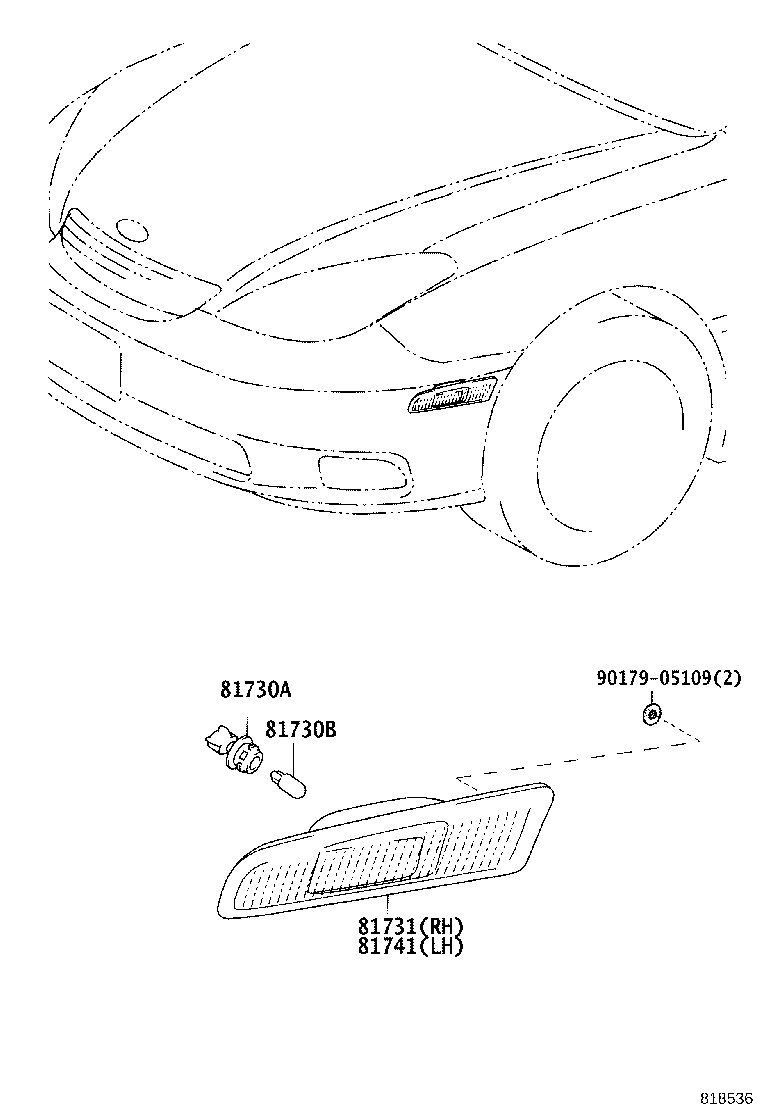 81731-33060 LENS, SIDE TURN SIGNAL LAMP, RH product image