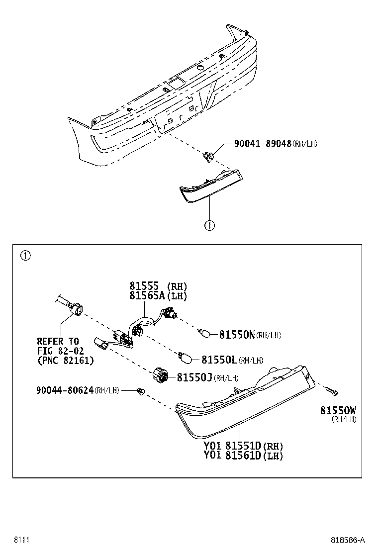 81555-97503 SOCKET & WIRE SUB-ASSY, REAR COMBINATION LAMP, RH product image